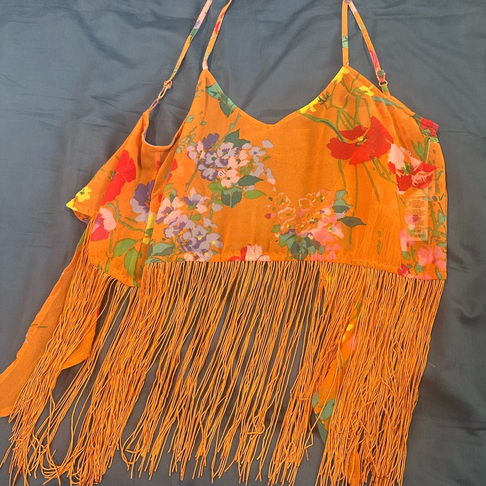 Floral Fringe Camisole Top